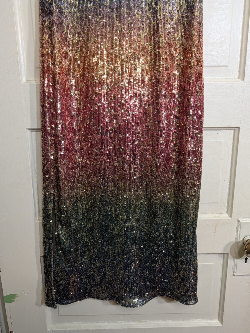 Francesca's Studio 19 Ombre Sequin Sleeveless Midi Dress Size M - Picture 4 of 9